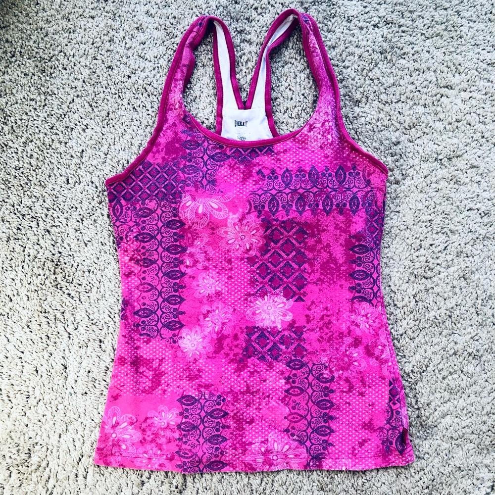 Everlast Pattern Racerback Tank with Shelf Bra